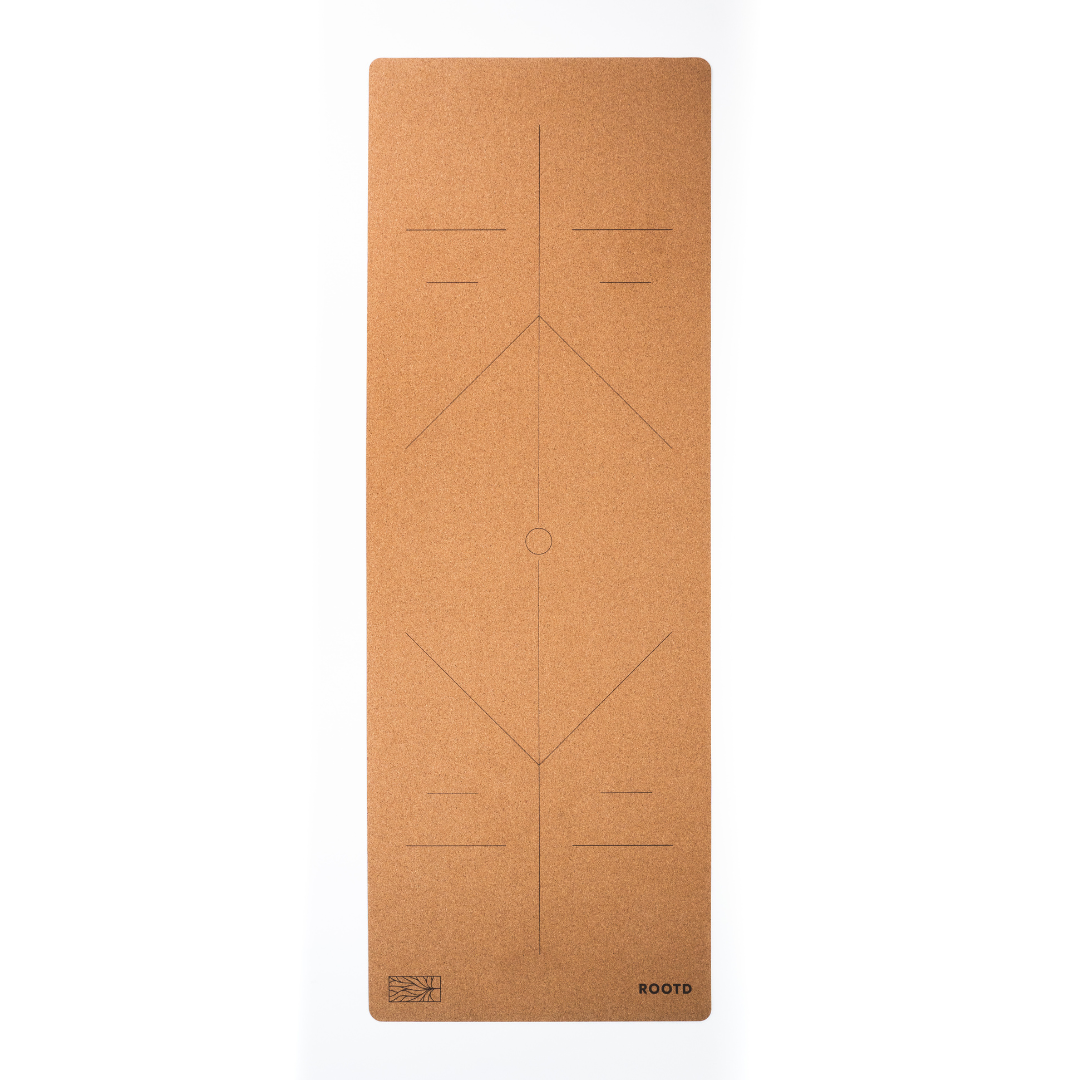 ROOTD Elite Mat 4mm thick Alignment design eco non-toxic cork exercise mat