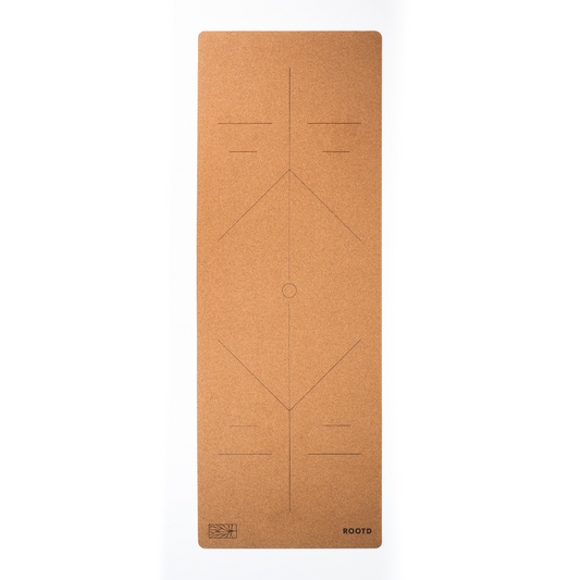 ROOTD Elite Mat 4mm thick Alignment design eco non-toxic cork exercise mat