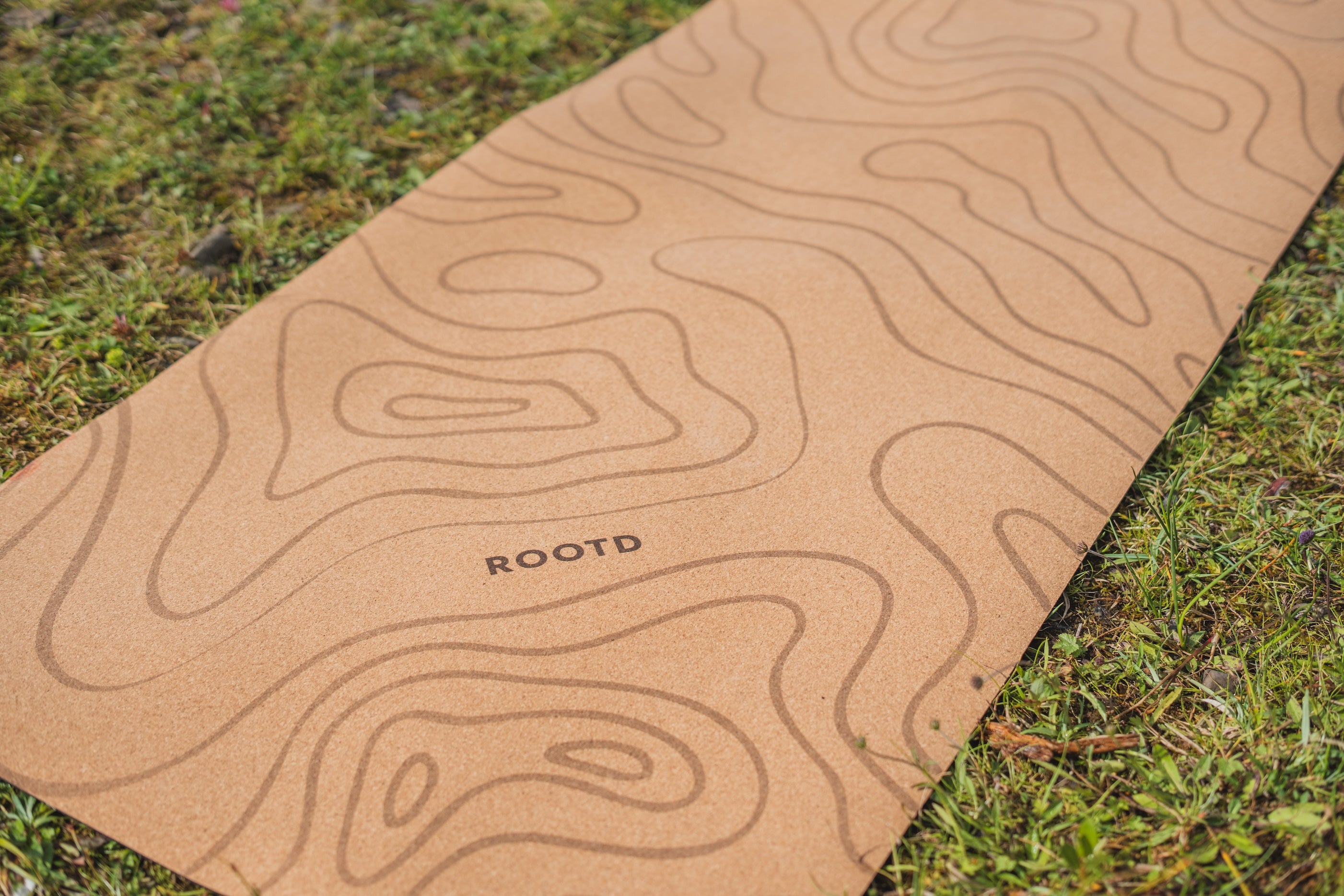 ROOTD elite mat non-toxic eco cork exercise mat yoga mat TERRA topographical topographic topo design